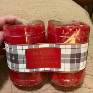 NWT Mikasa Flameless Pillar Candles